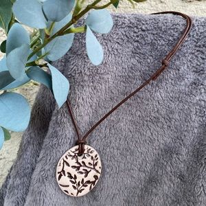 Botanical Ceramic Pendant Necklace of HOPE